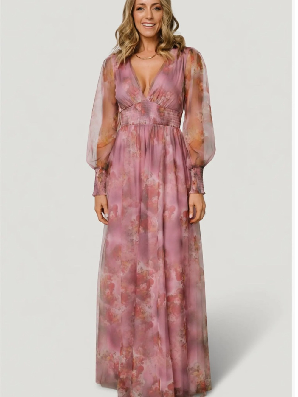 Baltic Born Women's Dusty Rose Floral Maxi Dress
